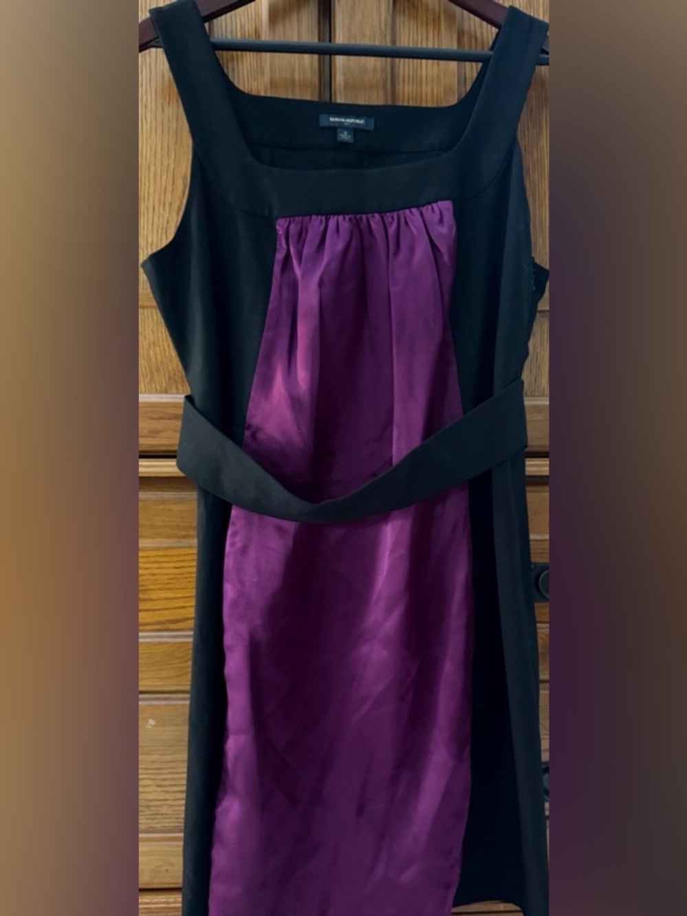 VTG Banana Republic Silk Panel Colorblock Sleeveless Midi Sheath Dress Y2K